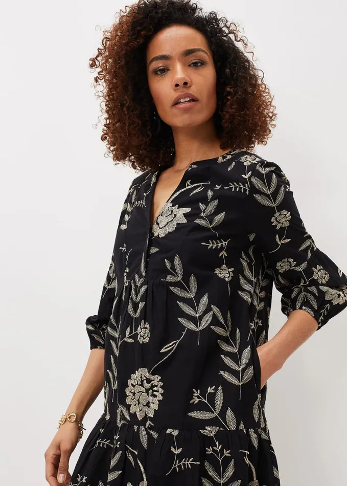 Phase Eight Gina Embroidered Dress Blackstone Women Dresses