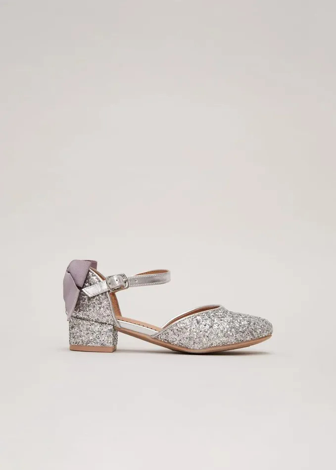 Phase Eight Glitter Heeled Shoes Silver Women Childrenswear