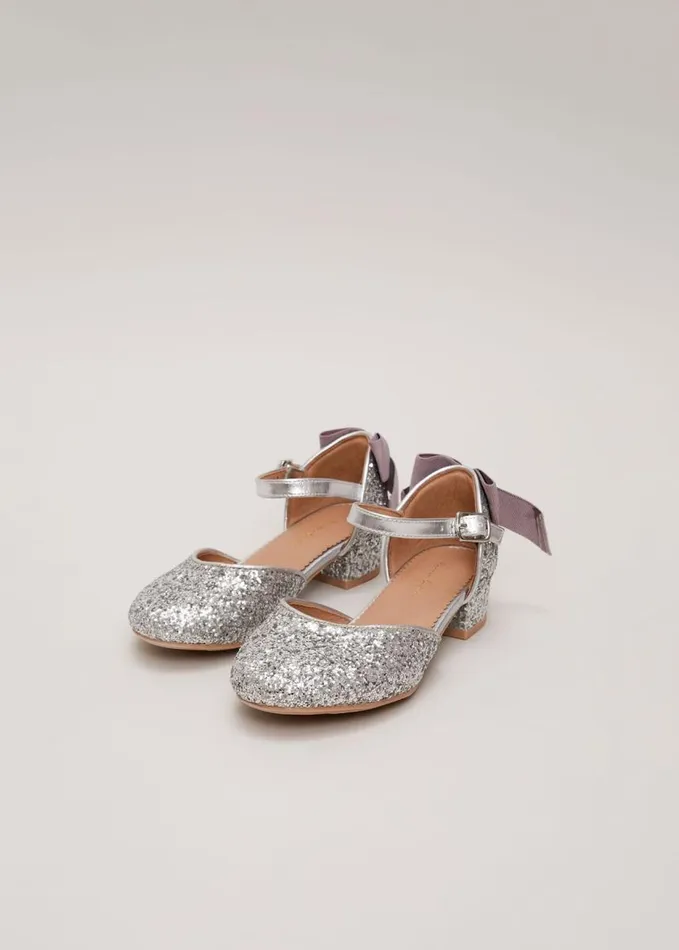 Phase Eight Glitter Heeled Shoes Silver Women Childrenswear