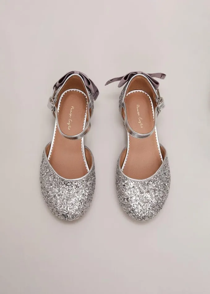 Phase Eight Glitter Heeled Shoes Silver Women Childrenswear
