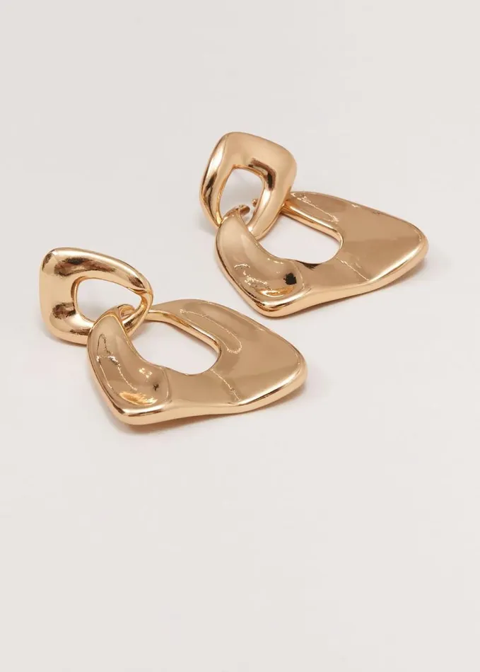 Phase Eight Gold Irregular Square Drop Earrings Gold Women Jewellery