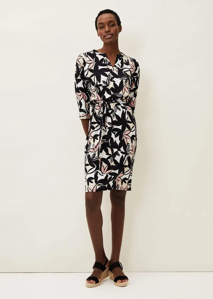 Phase Eight Gwin Leaf Print Dress Multicoloured Women Dresses