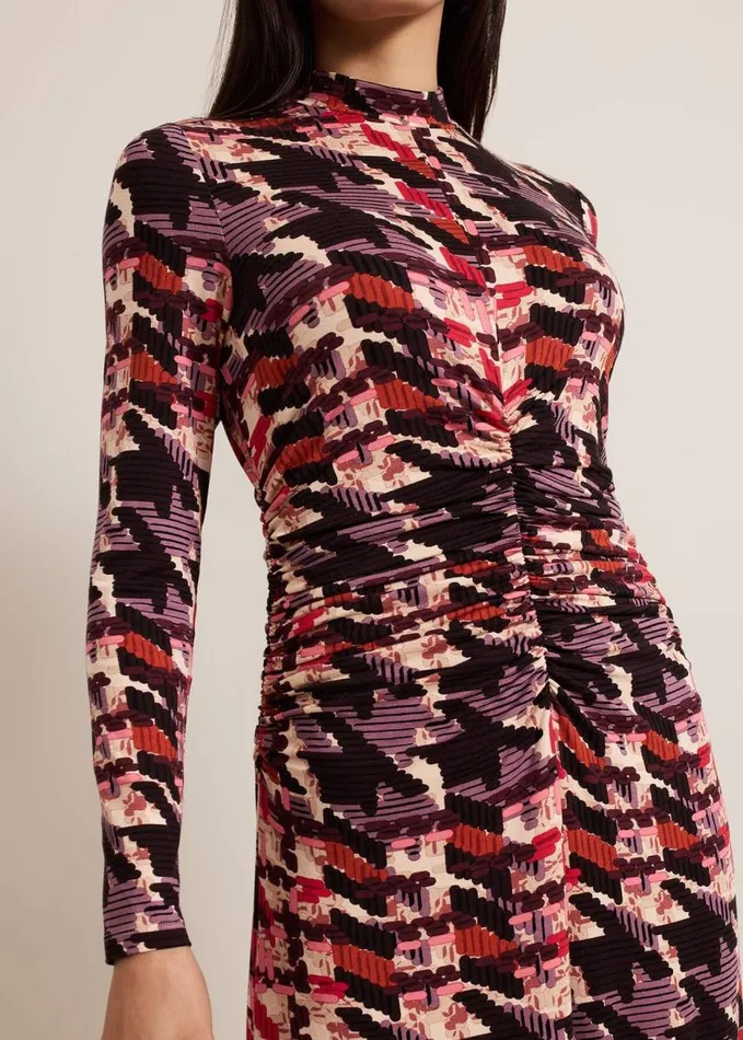 Phase Eight Harrie Dogtooth Colourful Jersey Dress Multicoloured Women Dresses