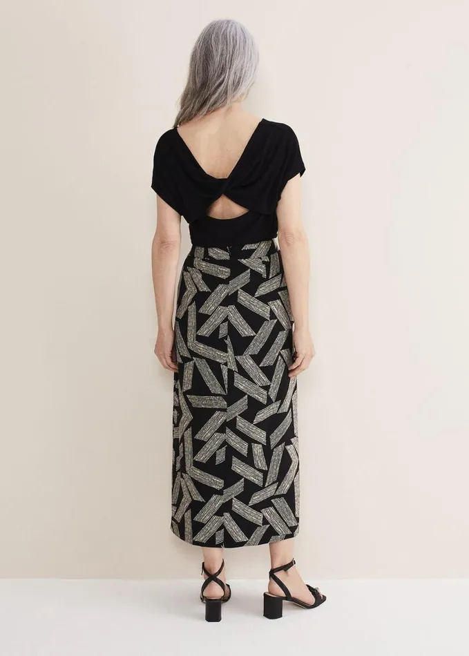 Phase Eight Hatty Diagonal Dot Wrap Skirt Blackivory Women Skirts