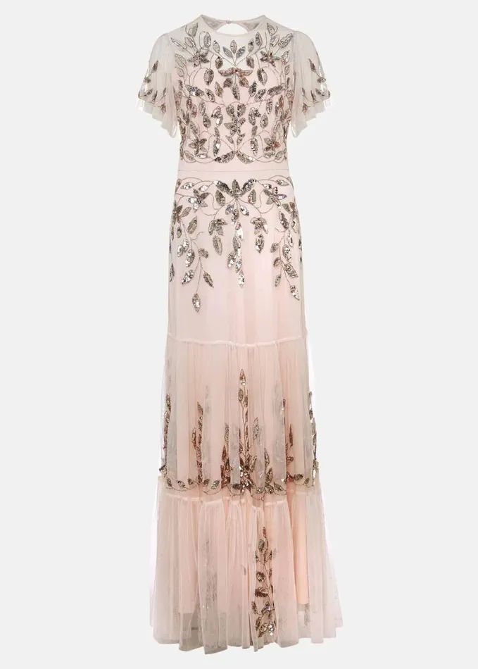 Phase Eight Hilary Embellished Maxi Dress Mauve Women Dresses