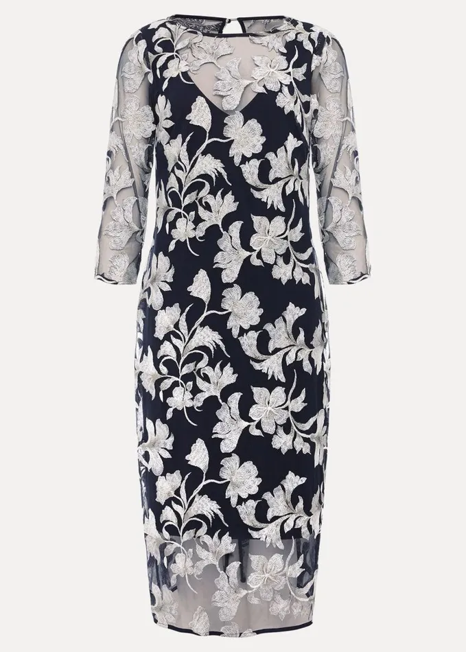 Phase Eight Irina Floral Mesh Midi Dress Multicoloured Women Dresses