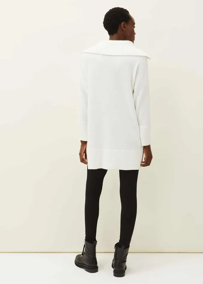 Phase Eight Isabella Zip Up Tunic Dress Winter White Women Dresses