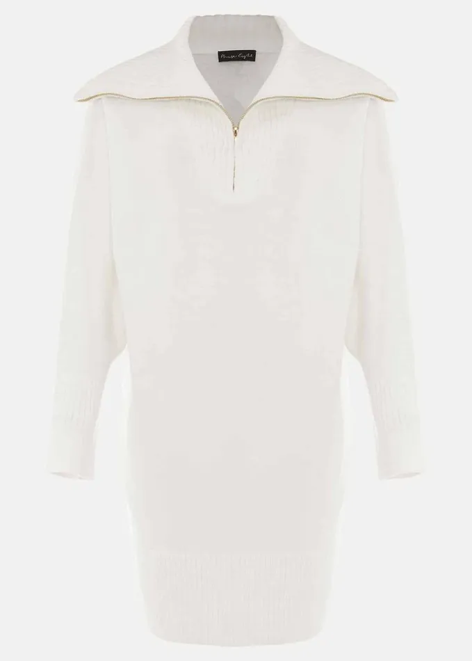 Phase Eight Isabella Zip Up Tunic Dress Winter White Women Dresses