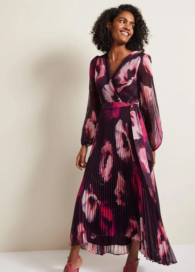 Phase Eight Isadora Pleated Dress Multicoloured Women Dresses