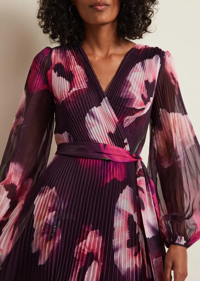 Phase Eight Isadora Pleated Dress Multicoloured Women Dresses