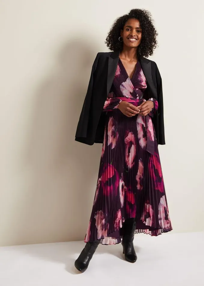 Phase Eight Isadora Pleated Dress Multicoloured Women Dresses