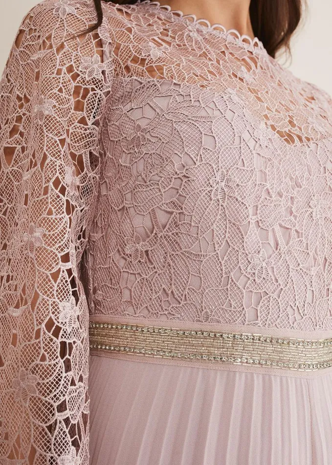 Phase Eight Isla Lace Wide Leg Jumpsuit Antique Rose Women Dresses