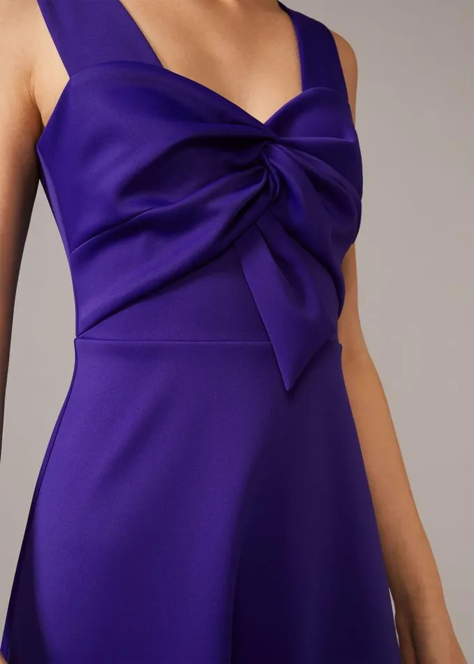 Phase Eight Jadine Bow Fit and Flare Dress Electric Blue Women Dresses