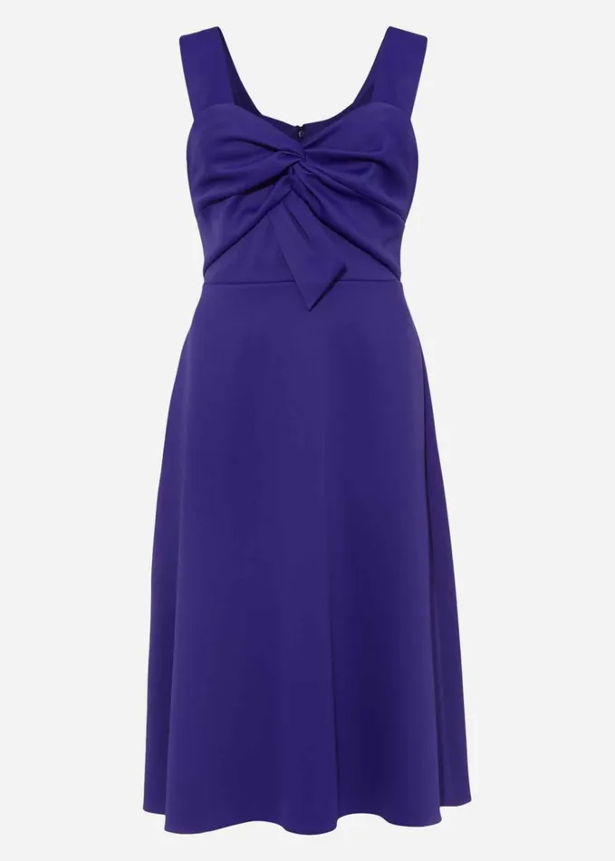 Phase Eight Jadine Bow Fit and Flare Dress Electric Blue Women Dresses