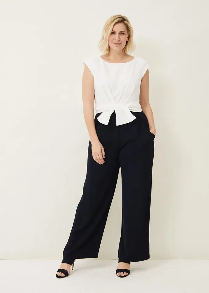 Phase Eight Janey Knot Detail Jumpsuit Ivorynavy Women Dresses