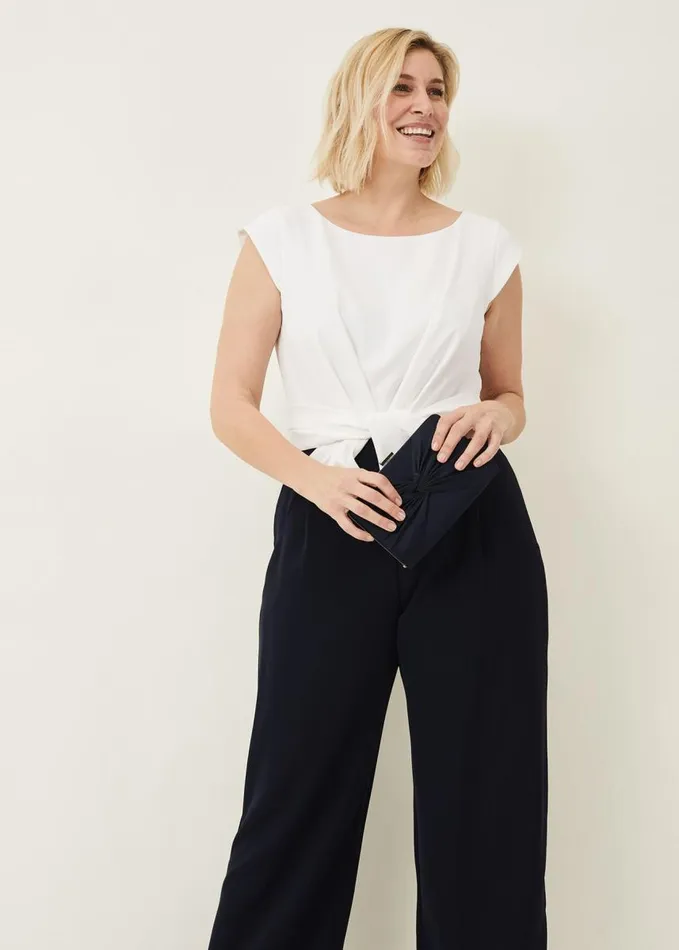 Phase Eight Janey Knot Detail Jumpsuit Ivorynavy Women Dresses