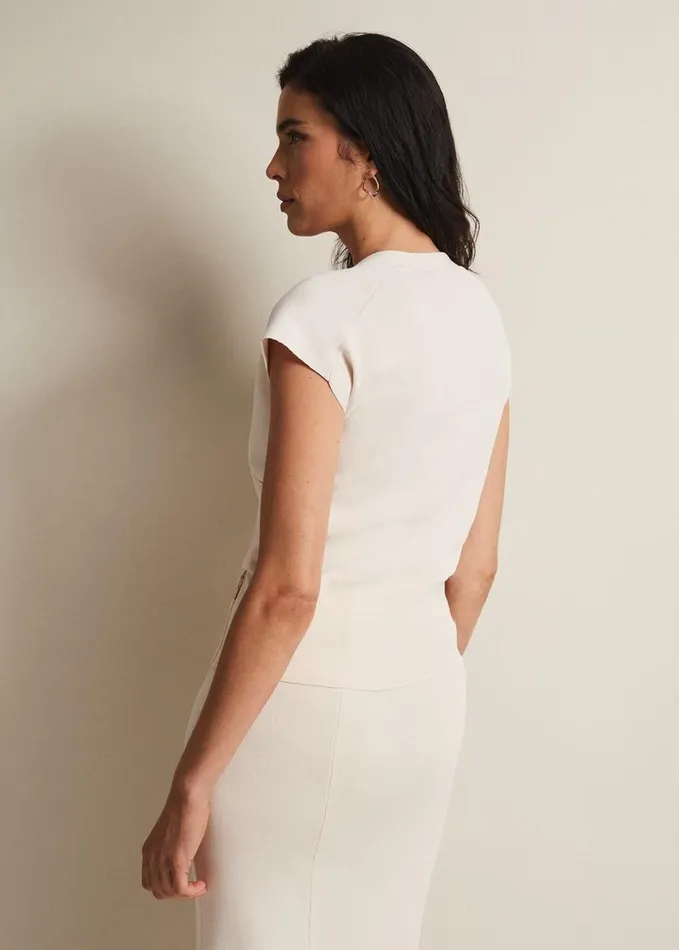 Phase Eight Jasmina VNeck Top Ivory Women Knitwear