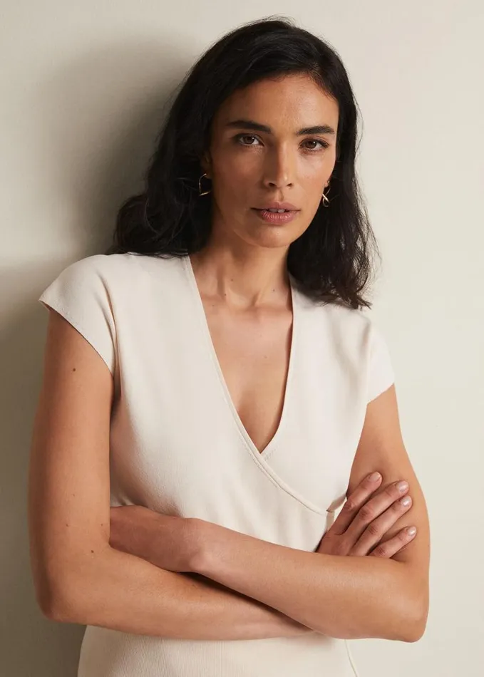Phase Eight Jasmina VNeck Top Ivory Women Knitwear