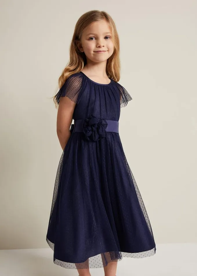 Phase Eight Jasmine Tulle Fit And Flare Dress Navy Women Dresses