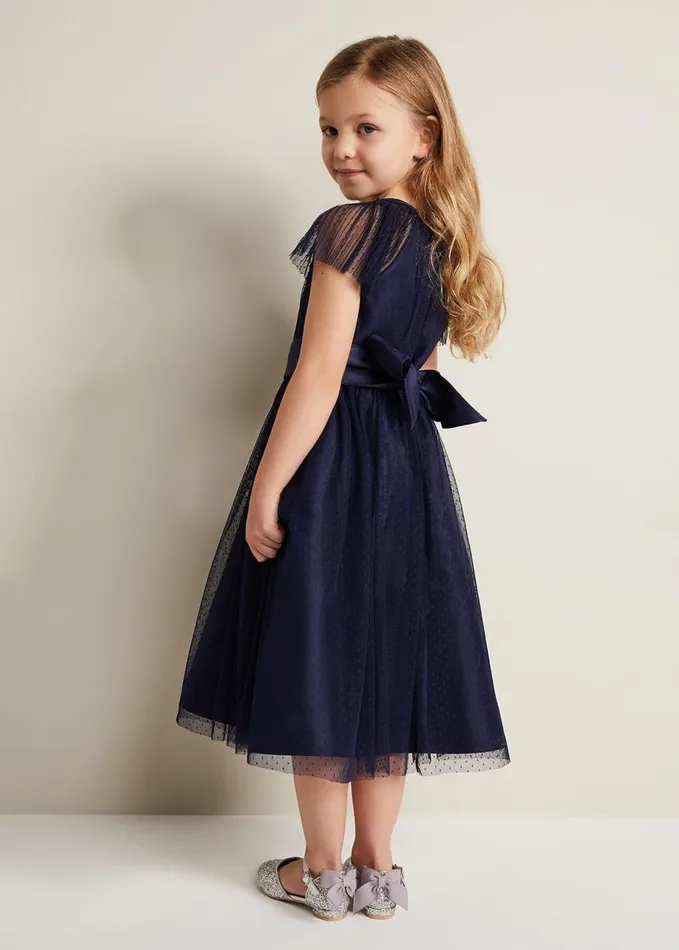 Phase Eight Jasmine Tulle Fit And Flare Dress Navy Women Dresses