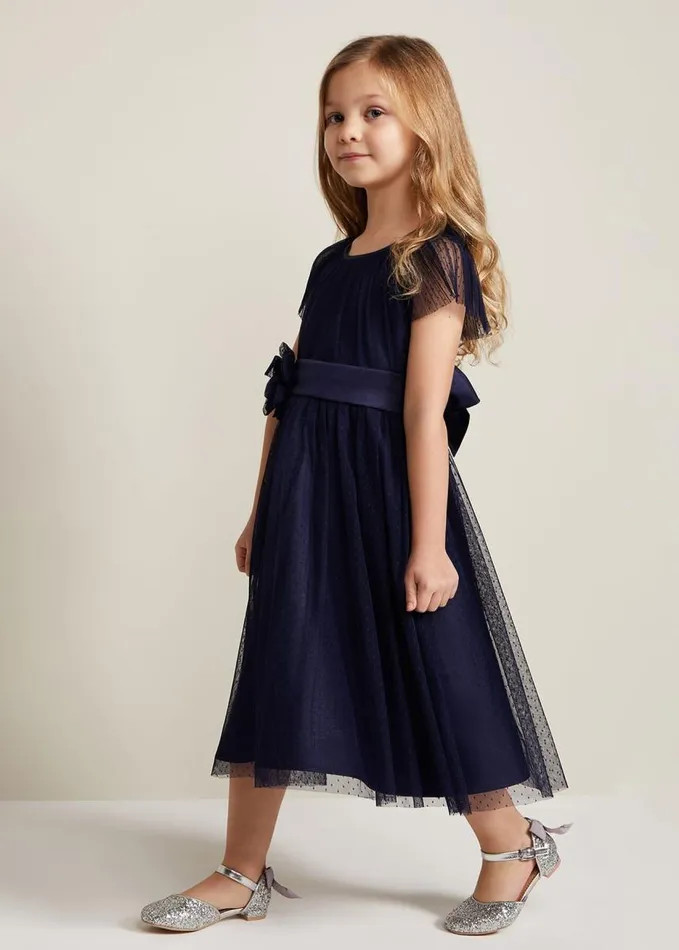 Phase Eight Jasmine Tulle Fit And Flare Dress Navy Women Dresses