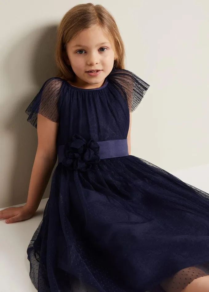 Phase Eight Jasmine Tulle Fit And Flare Dress Navy Women Dresses