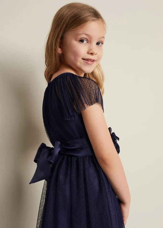 Phase Eight Jasmine Tulle Fit And Flare Dress Navy Women Dresses
