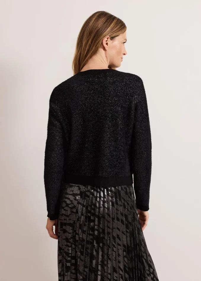 Phase Eight Javina Fluffy Lurex Cardigan Metallic Women Knitwear