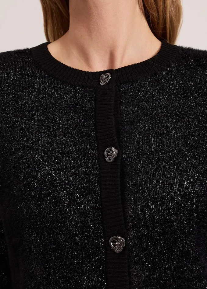 Phase Eight Javina Fluffy Lurex Cardigan Metallic Women Knitwear