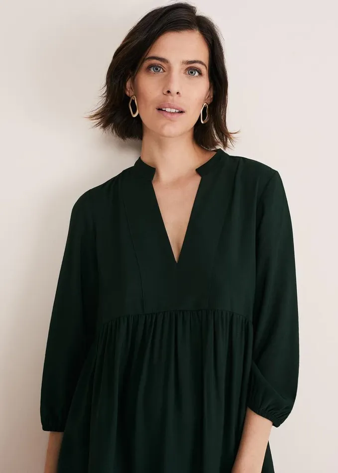 Phase Eight Jayde Tiered Midaxi Dress Dark Green Women Dresses