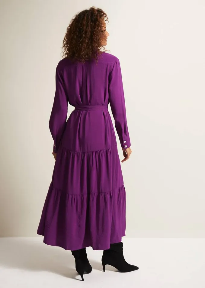 Phase Eight Jayden Purple Shirt Midaxi Dress Purple Women Dresses