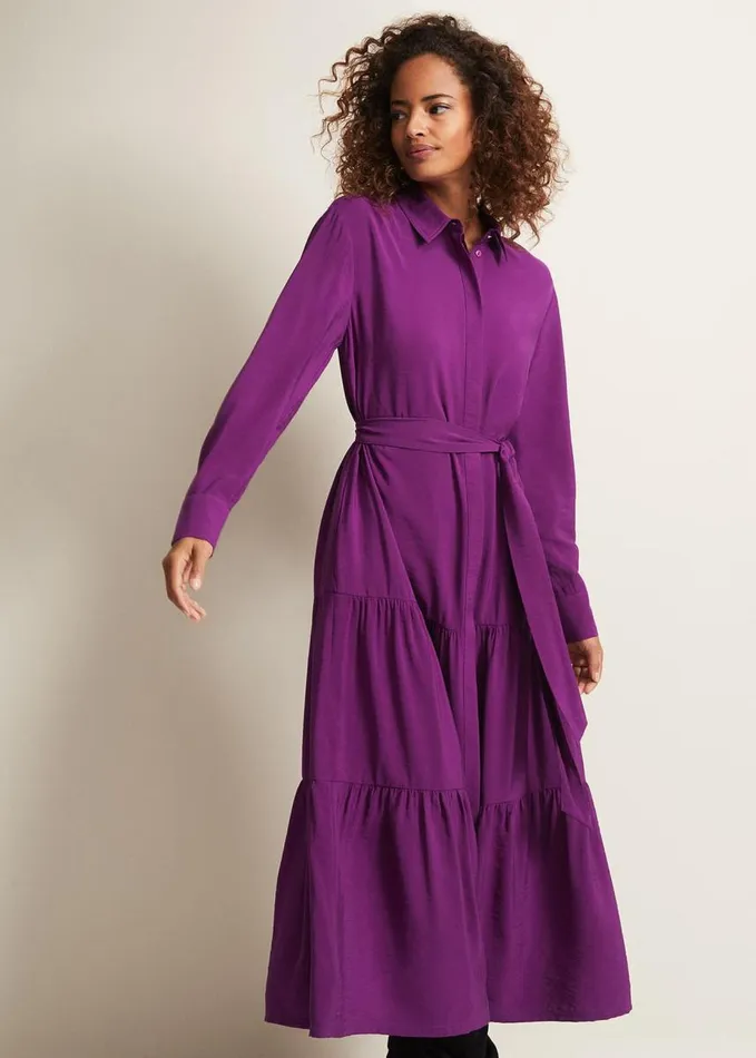 Phase Eight Jayden Purple Shirt Midaxi Dress Purple Women Dresses