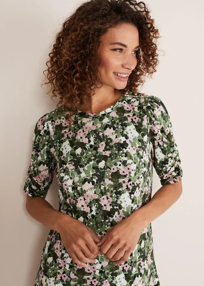 Phase Eight Jolee Printed Jersey Dress Green Multi Women Dresses