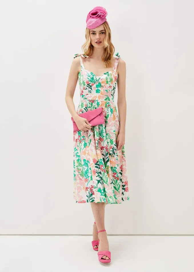 Phase Eight Joyce Printed Fit and Flare Dress Ivorymulti Women Dresses