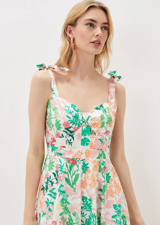 Phase Eight Joyce Printed Fit and Flare Dress Ivorymulti Women Dresses