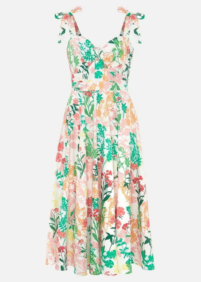Phase Eight Joyce Printed Fit and Flare Dress Ivorymulti Women Dresses