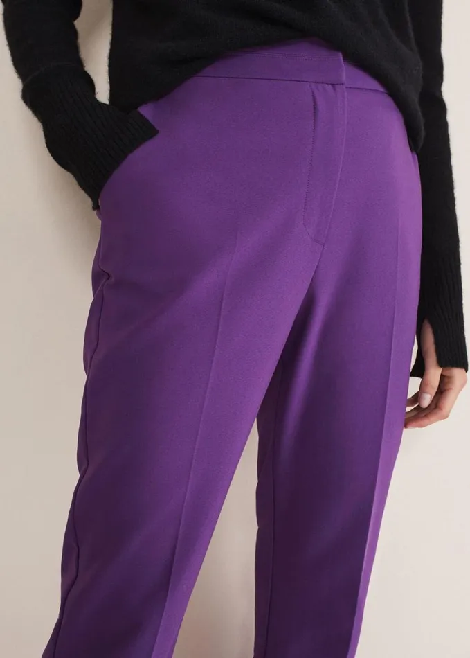 Phase Eight Julianna Cropped Straight Leg Trousers Purple Women Trousers