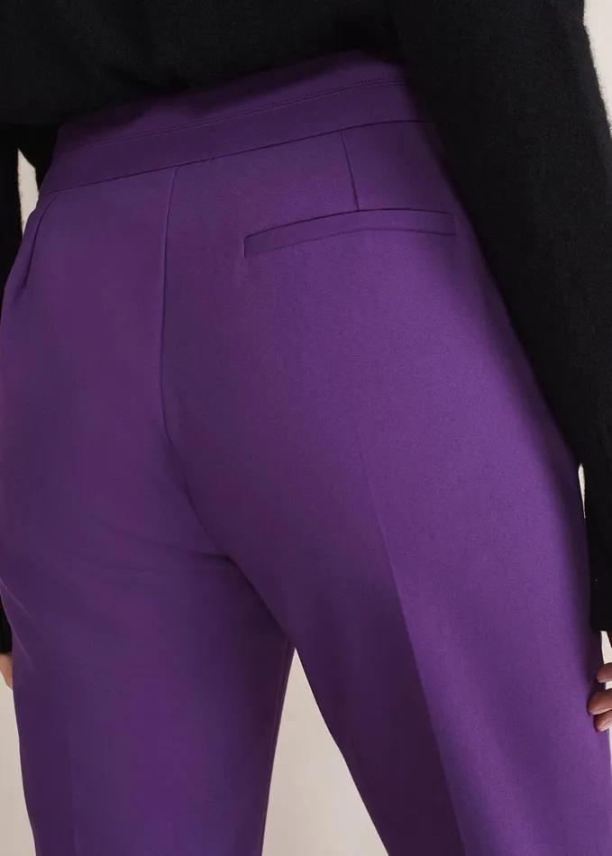 Phase Eight Julianna Cropped Straight Leg Trousers Purple Women Trousers