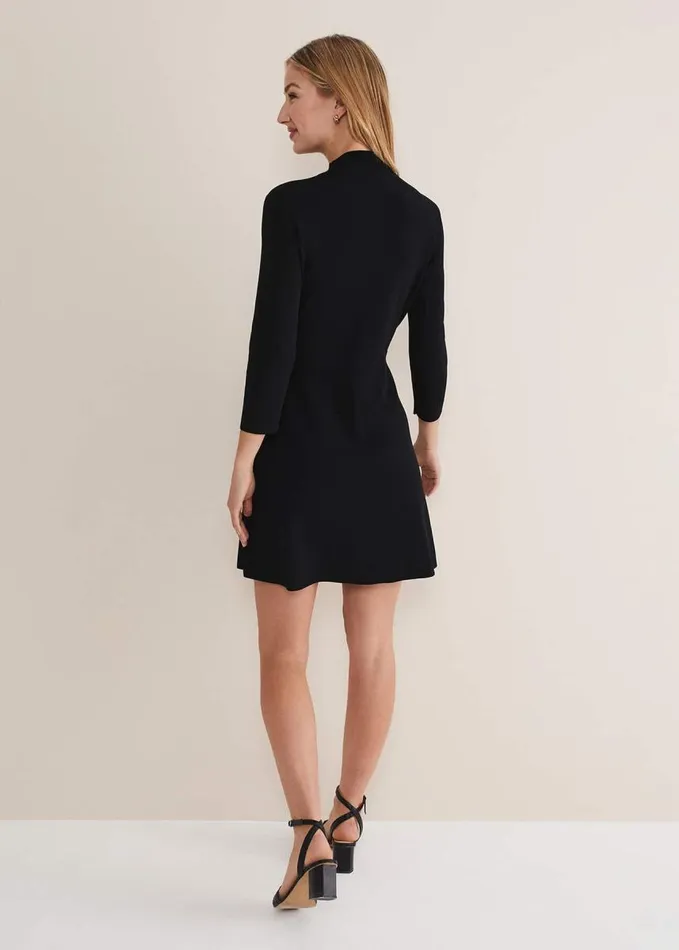 Phase Eight Kamri Knitted Tunic Dress Black Women Dresses