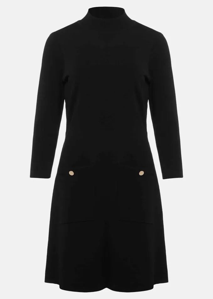 Phase Eight Kamri Knitted Tunic Dress Black Women Dresses