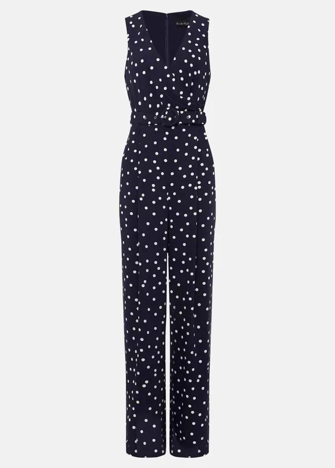 Phase Eight Kenzie Spot Jumpsuit Navyivory Women Dresses