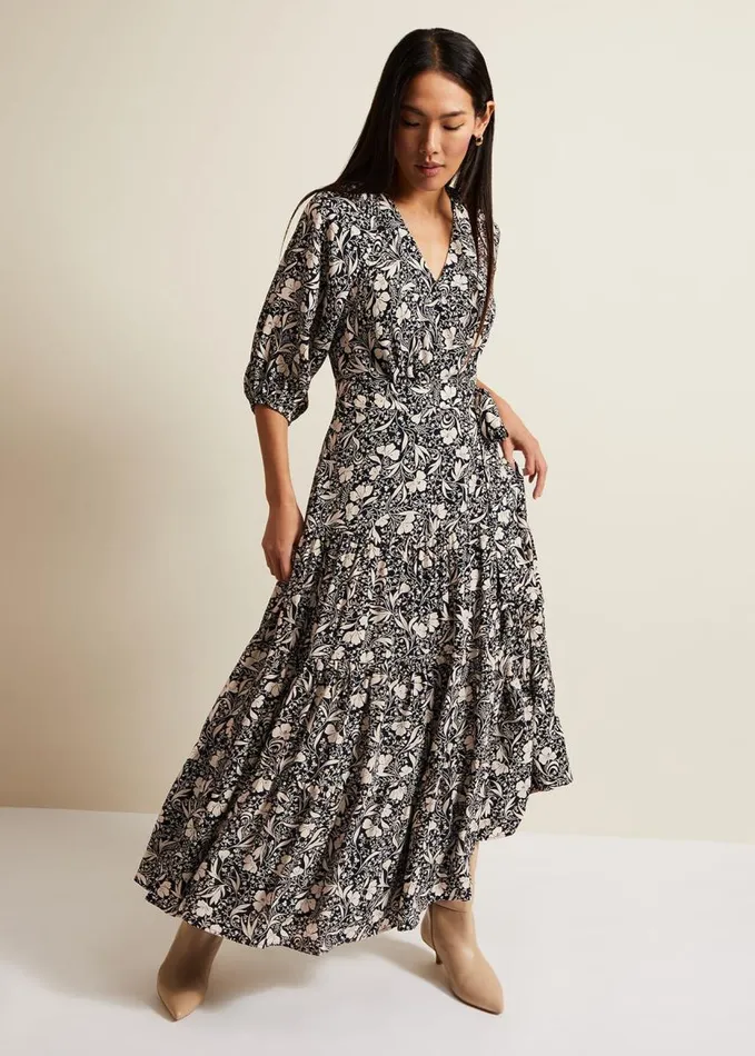 Phase Eight Kezia Floral Wrap Midi Dress Multicoloured Women Dresses