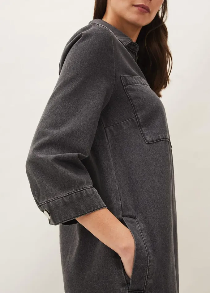 Phase Eight Kirsty Zip Dress Grey Women Dresses