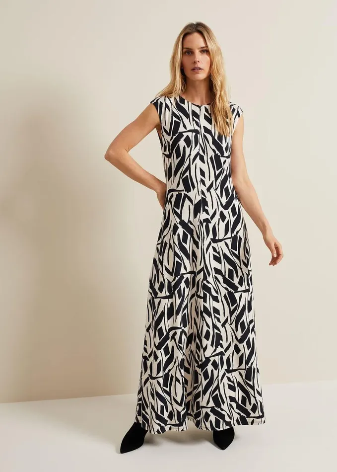 Phase Eight Kristy Geo Maxi Dress Black Multi Women Dresses
