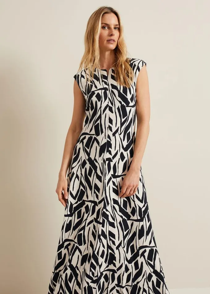 Phase Eight Kristy Geo Maxi Dress Black Multi Women Dresses
