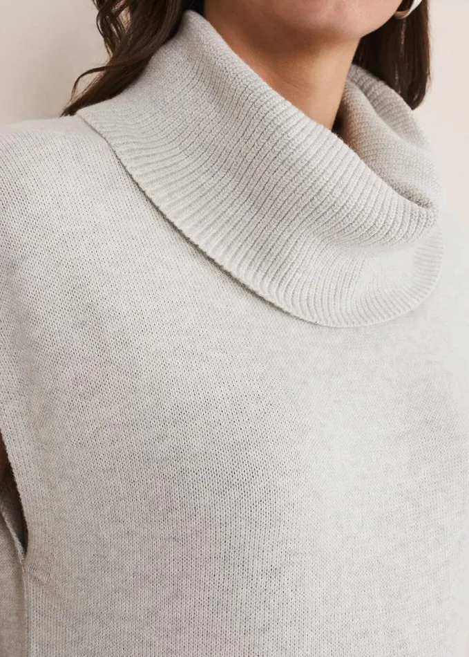 Phase Eight Kysa Knitted Sleeveless Tunic Silver Grey Women Knitwear