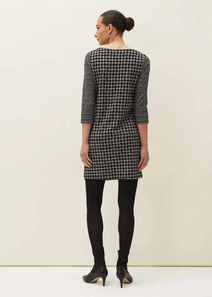 Phase Eight Lenia Check Shift Dress Blackgrey Women Dresses