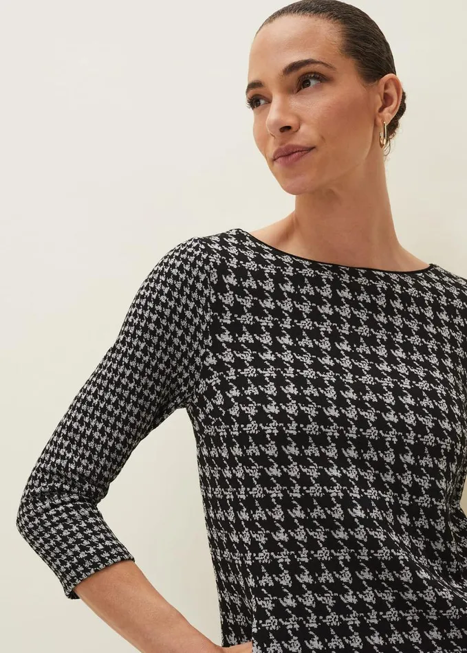 Phase Eight Lenia Check Shift Dress Blackgrey Women Dresses
