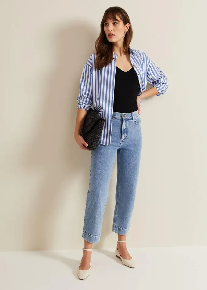 Phase Eight Lexi Mid Wash Crop Straight Jean Mid Wash Women Trousers