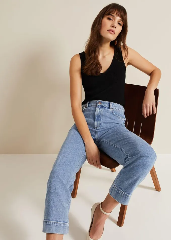 Phase Eight Lexi Mid Wash Crop Straight Jean Mid Wash Women Trousers